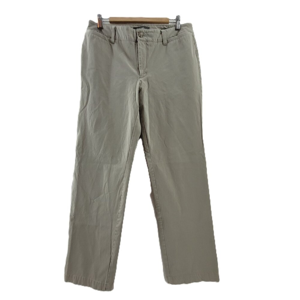 Eddie Bauer Pants Women's 12 TALL Khaki Tan Slightly Curvy Fit Cotton Twill - Picture 2 of 12
